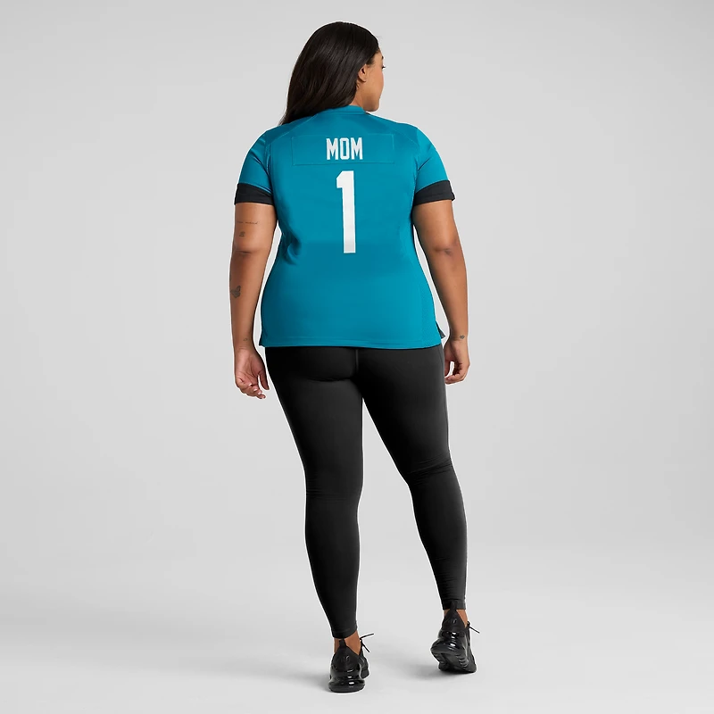 Maillot de match Nike numéro 1 Mom Sarcelle des Jacksonville Jaguars pour femme