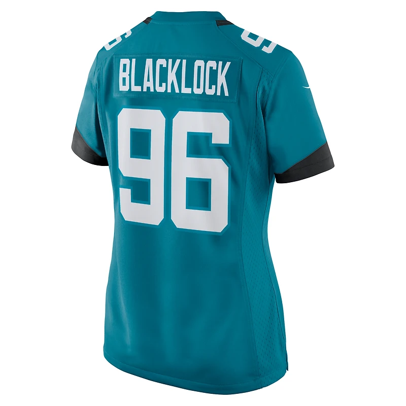 Maillot de match l'équipe des Jacksonville Jaguars Nike Ross Blacklock pour femme, bleu sarcelle
