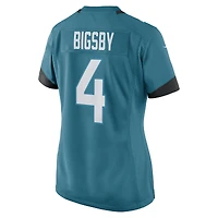 Maillot de match des Jaguars Jacksonville Nike Tank Bigsby bleu sarcelle pour femme