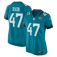Maillot de joueur jeu des Jacksonville Jaguars Nike pour femme, bleu sarcelle, De'Shaan Dixon