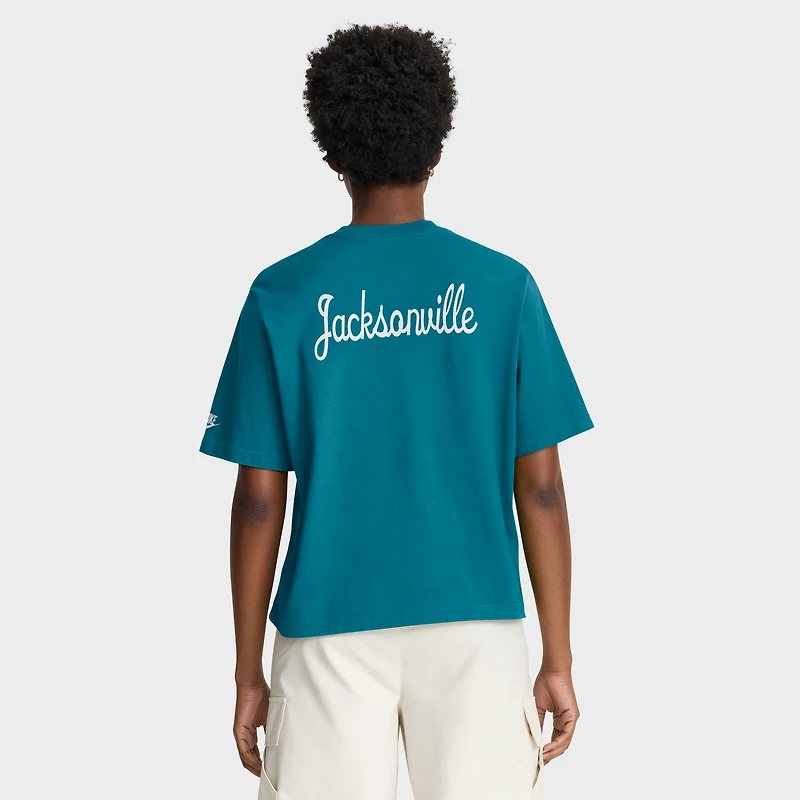 Women's Nike Teal Jacksonville Jaguars Rewind Pocket Boxy T-Shirt