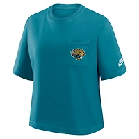 Women's Nike Teal Jacksonville Jaguars Rewind Pocket Boxy T-Shirt