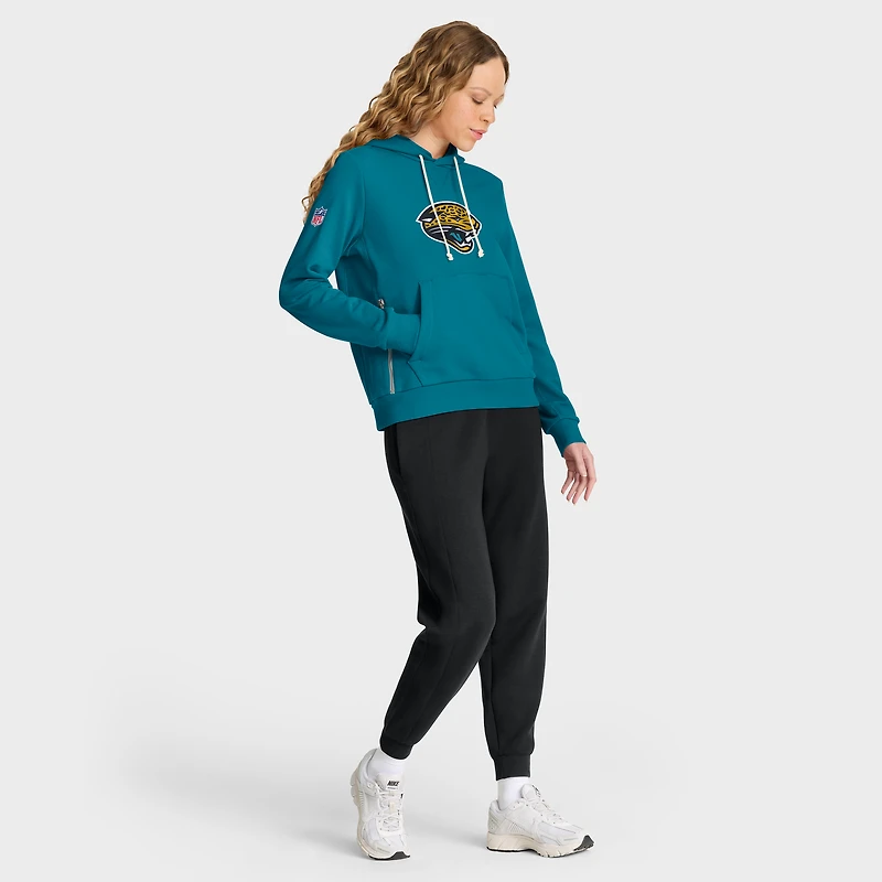 Sweat à capuche Nike Teal Jacksonville Jaguars Throwback Sideline Standard Issue Dri-FIT pour femme