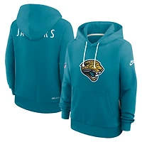 Women's Nike Teal Jacksonville Jaguars Throwback Sideline Standard Issue Dri-FIT Hoodie