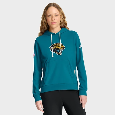 Sweat à capuche Nike Teal Jacksonville Jaguars Throwback Sideline Standard Issue Dri-FIT pour femme