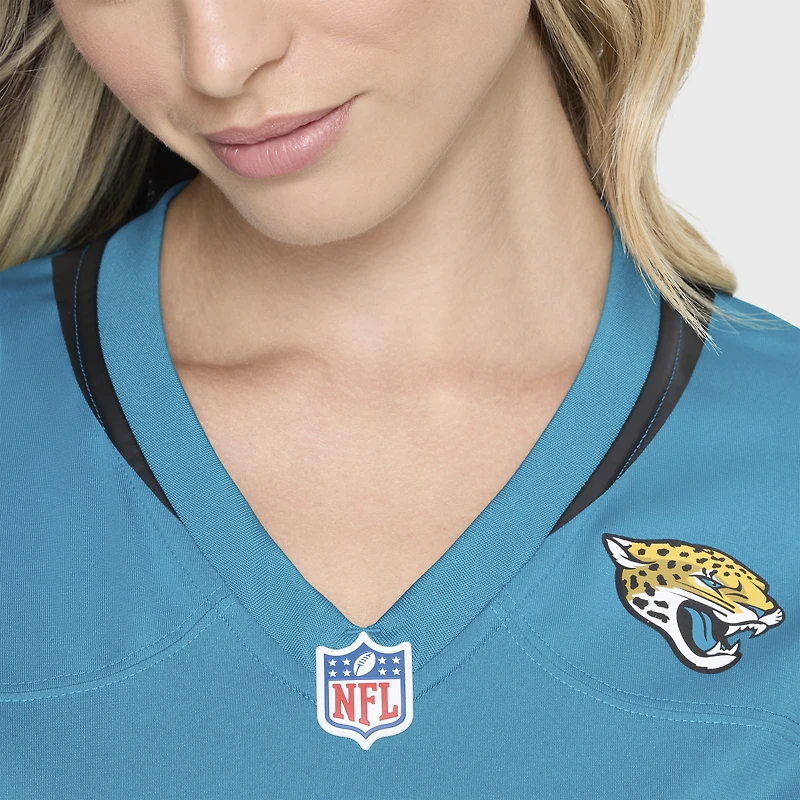 Maillot de match Nike Tim Jones turquoise des Jaguars Jacksonville pour femmes