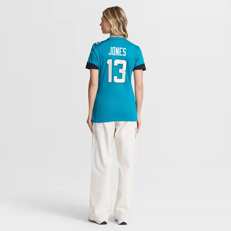 Maillot de match Nike Tim Jones turquoise des Jaguars Jacksonville pour femmes