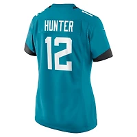 Maillot Nike Travis Hunter Teal Jacksonville Jaguars 2025 NFL Draft First Round Pick Team Game Player pour femme