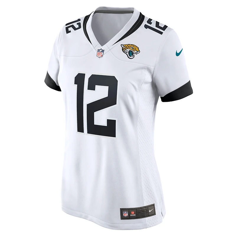 Maillot de match Nike Travis Hunter blanc des Jaguars Jacksonville pour femmes
