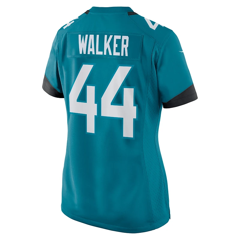 Maillot de joueur Nike Travon Walker des Jacksonville Jaguars pour femme, bleu sarcelle