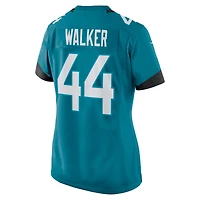 Maillot de joueur Nike Travon Walker des Jacksonville Jaguars pour femme, bleu sarcelle
