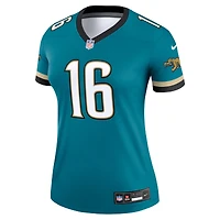 Haut Nike Trevor Lawrence Prowler Throwback Teal Jacksonville Jaguars Alternate Legend Player Performance pour femme