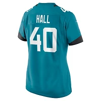 Maillot de match Nike Tyler Hall Teal Jacksonville Jaguars Team Game pour femme