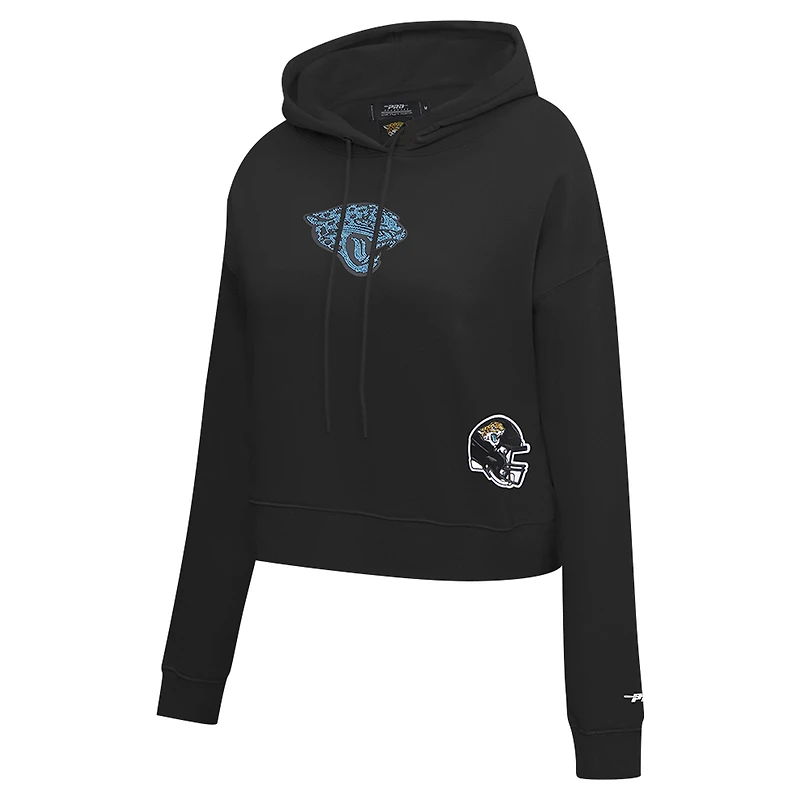 Sweat à capuche court imprimé de bijoux Jacksonville Jaguars Pro Standard pour femme, noir