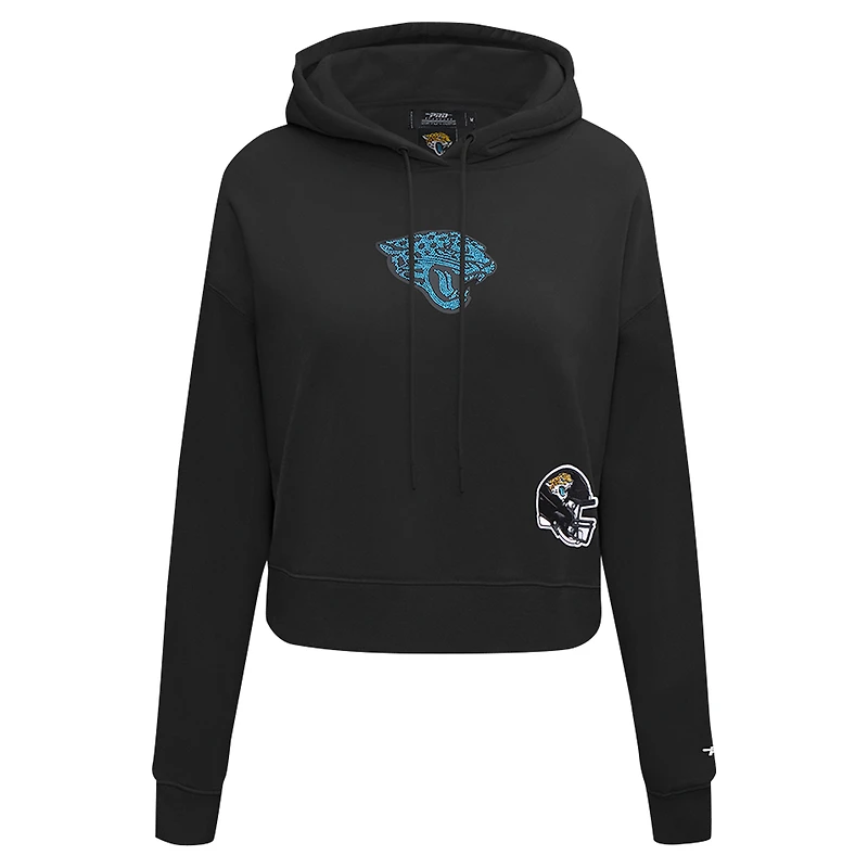 Sweat à capuche court imprimé de bijoux Jacksonville Jaguars Pro Standard pour femme, noir