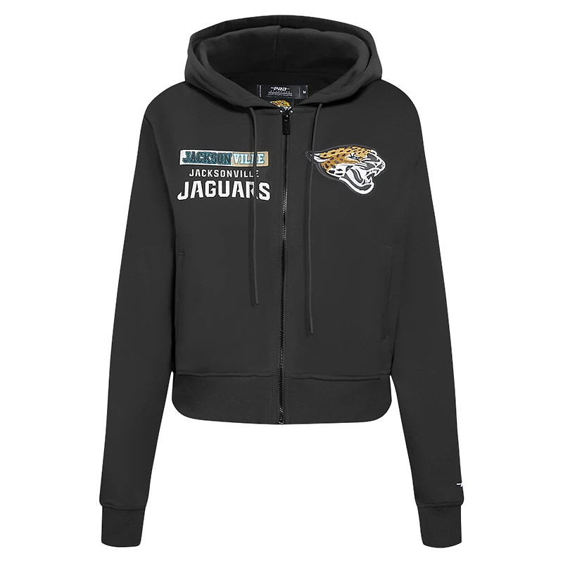 Women's Pro Standard Black Jacksonville Jaguars Split Logo Full-Zip Hoodie