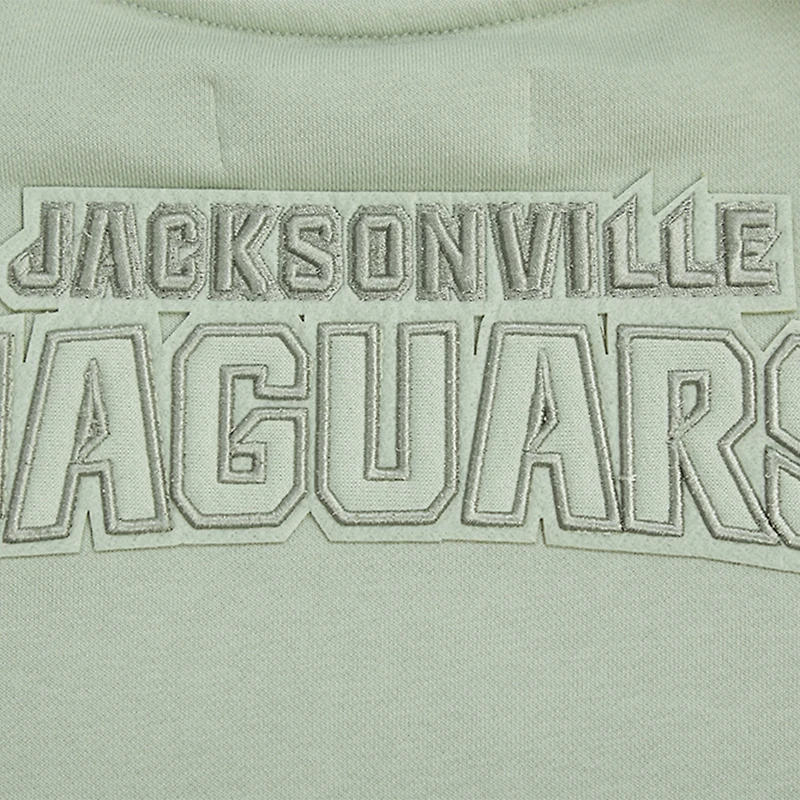 Women's Pro Standard Light Green Jacksonville Jaguars Oversized Cropped Neutral Pullover Sweatshirt