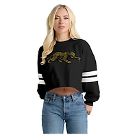 T-shirt à manches longues rayé oversize noir rayures des Jaguars de Jacksonville pour femmes