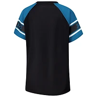 Haut raglan à blocs de couleurs Starter noir pour femmes des Jacksonville Jaguars 1st Rounder
