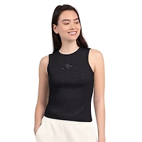 Débardeur côtelé Starter noir pour femme, orné de strass, motif Jaguars Jacksonville