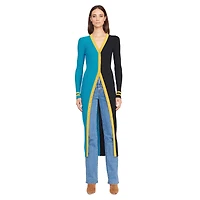 Robe pull boutonnée en tricot STAUD pour femmes, bleu sarcelle/noir, Jacksonville Jaguars Shoko