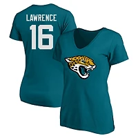Women's Trevor Lawrence Teal Jacksonville Jaguars Plus Fair Catch Name & Number Scoop Neck T-Shirt