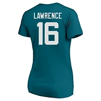 Women's Trevor Lawrence Teal Jacksonville Jaguars Plus Fair Catch Name & Number Scoop Neck T-Shirt