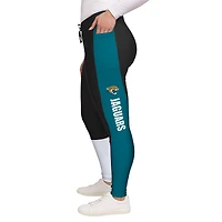 Women's WEAR by Erin Andrews Black/Teal Jacksonville Jaguars Color-Block Leggings