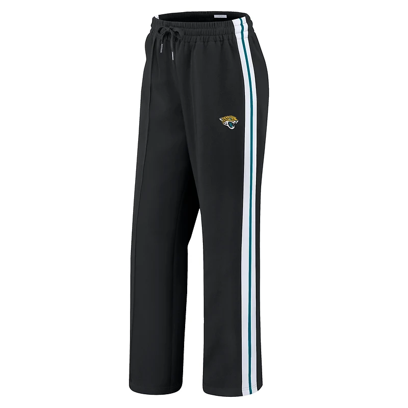 Women's WEAR by Erin Andrews Black Jacksonville Jaguars Color-Block Straight Leg Pants