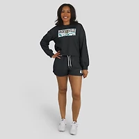 Women's WEAR by Erin Andrews Black Jacksonville Jaguars Heavy Rugby Jersey Long Sleeve T-Shirt & Shorts Lounge Set