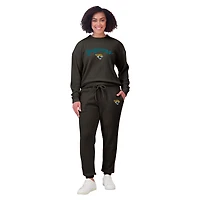 Women's WEAR by Erin Andrews  Black Jacksonville Jaguars Knitted Tri-Blend Long Sleeve T-Shirt & Pants Lounge Set