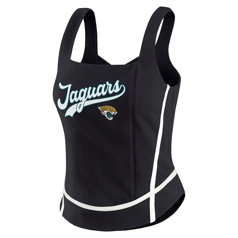Women's WEAR by Erin Andrews Black Jacksonville Jaguars Square Neck Tank Top