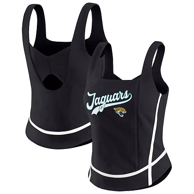 Women's WEAR by Erin Andrews Black Jacksonville Jaguars Square Neck Tank Top