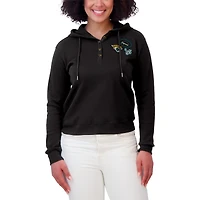 Women's WEAR by Erin Andrews  Black Jacksonville Jaguars Waffle Hoodie Pullover Top