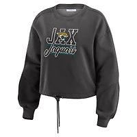 Ensemble de détente pour femme WEAR by Erin Andrews composé d'un t-shirt à manches longues et short en molleton délavé noir Jacksonville Jaguars