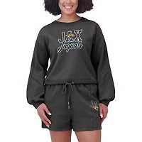 Ensemble de détente pour femme WEAR by Erin Andrews composé d'un t-shirt à manches longues et short en molleton délavé noir Jacksonville Jaguars