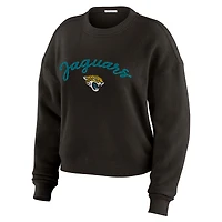 Women's WEAR by Erin Andrews  Cream Jacksonville Jaguars Plus Knitted Tri-Blend Long Sleeve T-Shirt & Pants Lounge Set