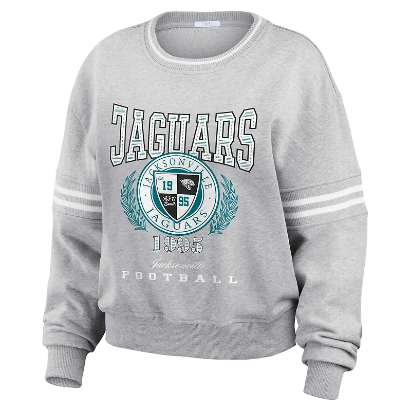 Sweat-shirt court gris chiné pour femme WEAR by Erin Andrews des Jaguars de Jacksonville