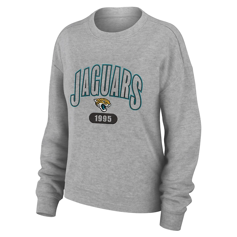 Ensemble de nuit pour femme WEAR by Erin Andrews Heather Gray Jacksonville Jaguars en tricot à manches longues et pantalon
