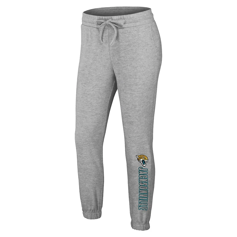 Ensemble de nuit pour femme WEAR by Erin Andrews Heather Gray Jacksonville Jaguars en tricot à manches longues et pantalon