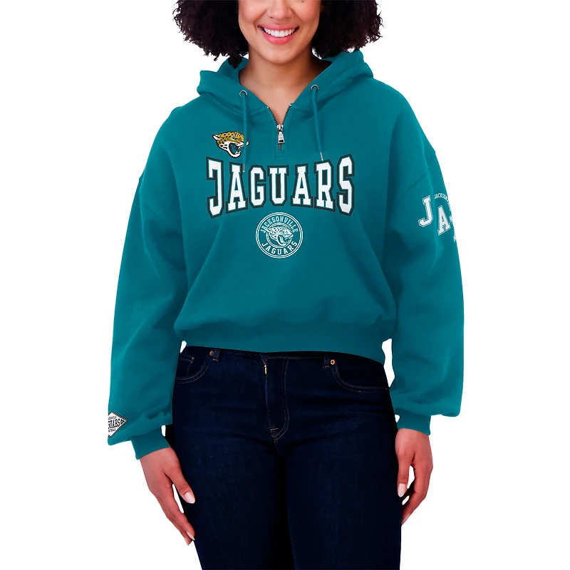 Sweat à capuche zippé quart de tour Jacksonville Jaguars Teal WEAR by Erin Andrews pour femme