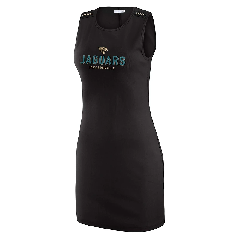 Women's WEAR by Erin Andrews x Gracie Hunt Black Jacksonville Jaguars Ribbed Tank Dress