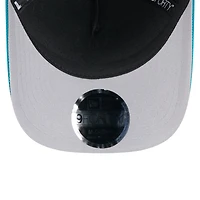 Casquette ajustable New Era 9FORTY A-Frame M-Crown noire/bleu sarcelle pour jeunes des Jaguars de Jacksonville, draft NFL 2025