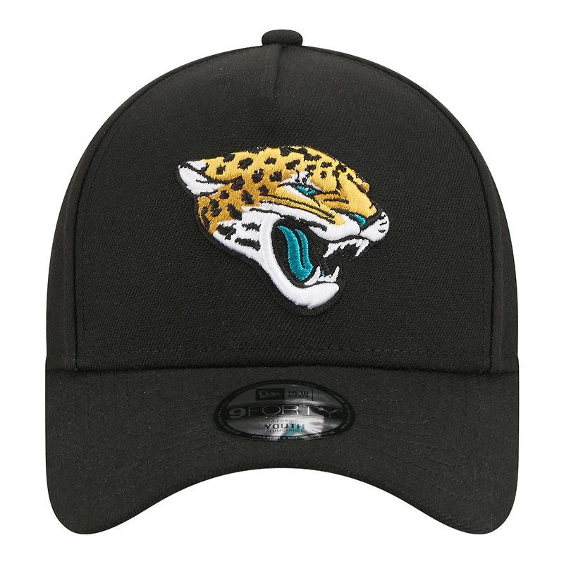 Casquette ajustable New Era 9FORTY A-Frame noire pour jeunes des Jaguars de Jacksonville
