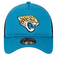 Casquette réglable de camionneur A-Frame 9FORTY Jacksonville Jaguars New Era bleu sarcelle pour jeune