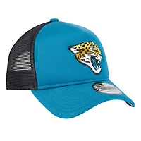 Casquette réglable de camionneur A-Frame 9FORTY Jacksonville Jaguars New Era bleu sarcelle pour jeune