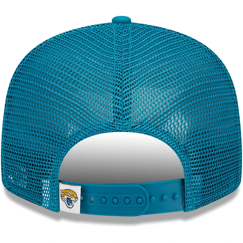 Youth New Era Teal Jacksonville Jaguars  Main Trucker 9FIFTY Snapback Hat