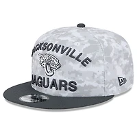 Youth New Era White/Graphite Jacksonville Jaguars 2024 Salute To Service 9FIFTY Snapback Hat