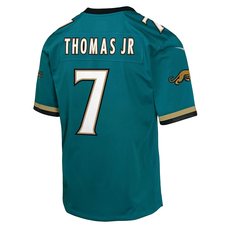Maillot Nike Brian Thomas Jr. Teal Jacksonville Jaguars Alternate 2 Prowler Throwback Game pour jeune