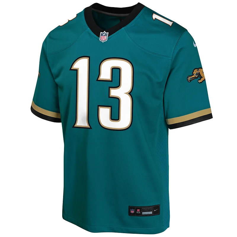 Maillot de jeu joueur Nike Christian Kirk Teal Jacksonville Jaguars Prowler Throwback pour jeunes